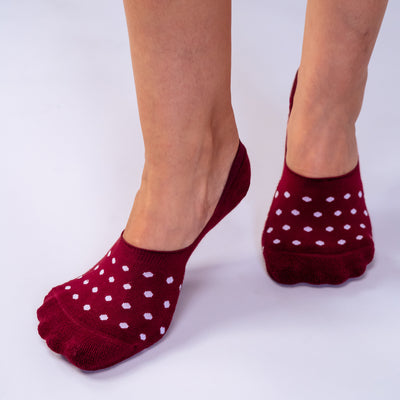 270° Non-Slip No Show - Bumble (Burgundy)