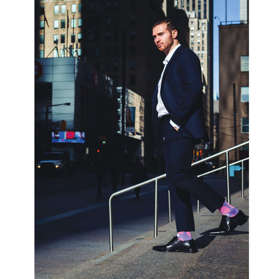 Colorful Eclipse Purple and Pink Bamboo Socks with Big Polka Dots