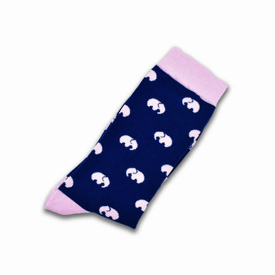 Colorful Elle Pink and Navy Blue Bamboo Socks with Elephant Design