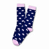 Colorful Elle Pink and Navy Blue Bamboo Socks with Elephant Design