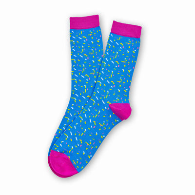 Colorful Elle White, Yellow, Light Blue and Pink Bamboo Socks with Confetti Design