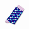 Colorful Helix Pink, Green, Purple and Light Blue Bamboo Socks with Hexagon Designs