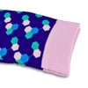Colorful Helix Pink, Green, Purple and Light Blue Bamboo Socks with Hexagon Designs
