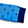 Colorful McQueen Navy Blue and Light Blue Bamboo Socks with Skull Designs
