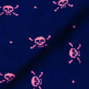 Colorful McQueen Navy Blue and Pink Bamboo Socks with Skull Designs