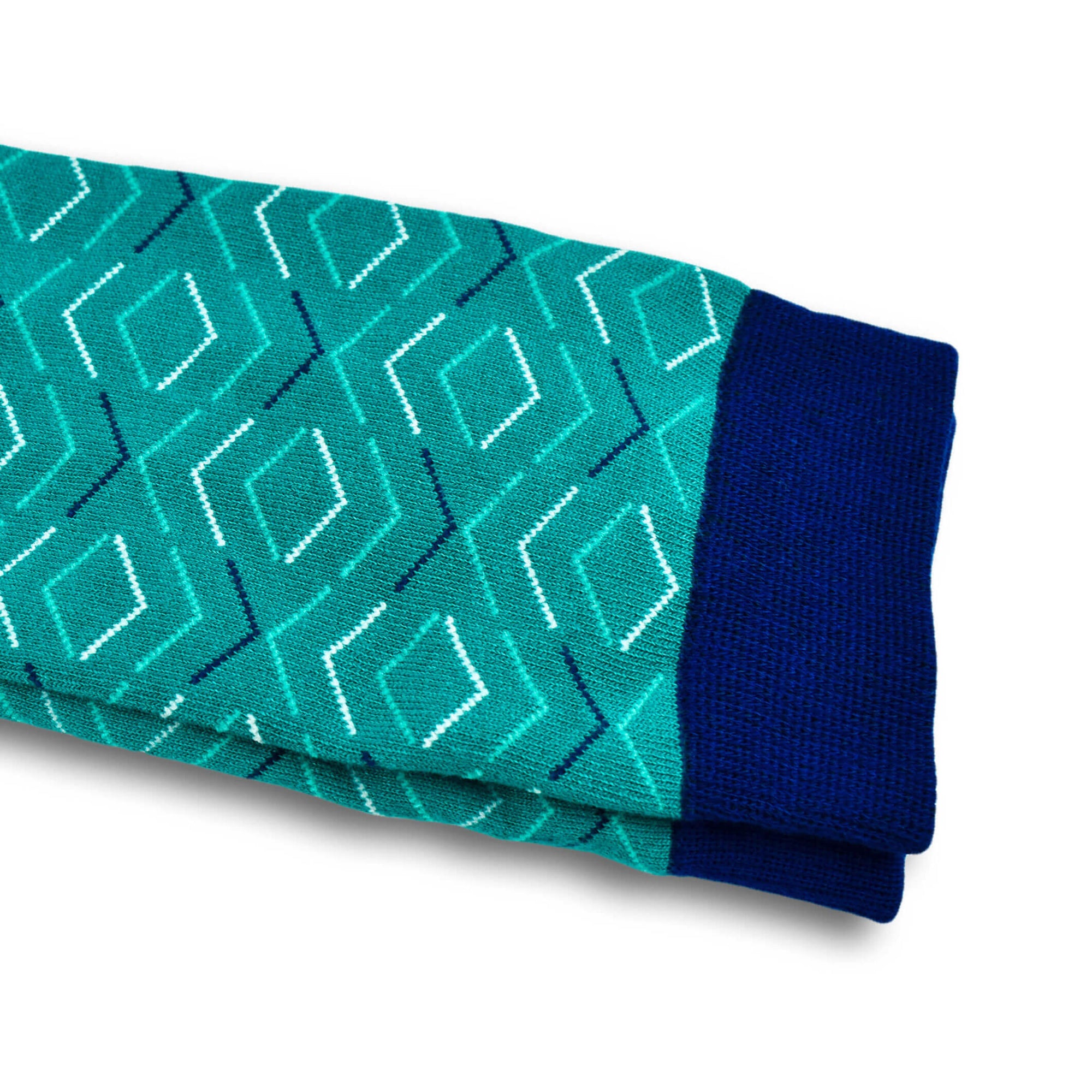 Colorful Pandora Dark Navy Blue and Forest Green Bamboo Socks with Argyle Design