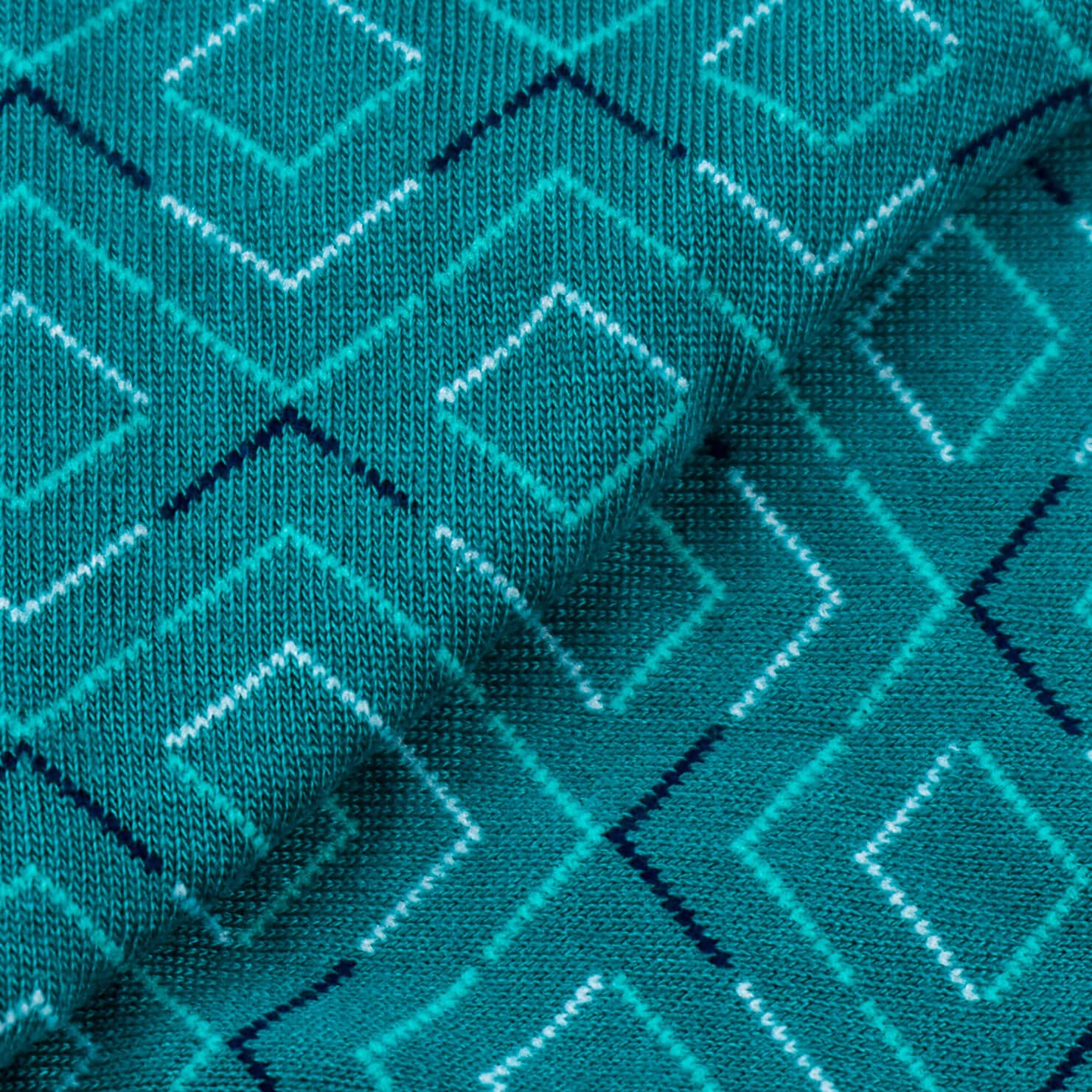 Colorful Pandora Dark Navy Blue and Forest Green Bamboo Socks with Argyle Design