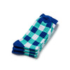 Colorful Regal White, Navy Blue and Teal Bamboo Socks with Checker Design